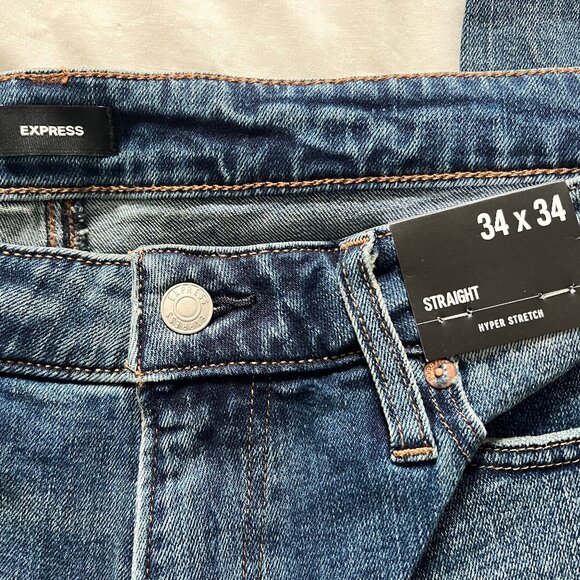 Express Straight Hyper Stretch Jeans 34 x 34 - Picture 2 of 4